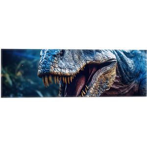Vlag - Dinosaurus - Dier - Tanden - Kleuren - 60x20 cm Foto op Polyester Vlag