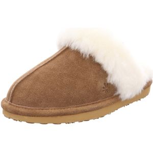 Natural Sense damesleren muiltjes Werra 1152983 pantoffels warme voering bruin