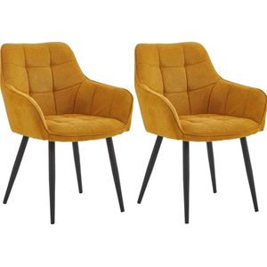 Colenis® - Oriana Eetkamerstoel - Set Van 2 - Okergeel - Vardo - Design