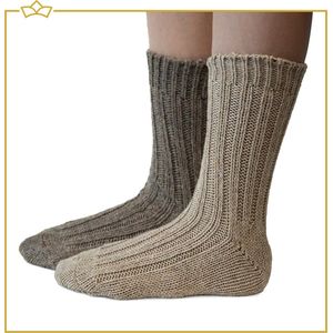 ATTREZZO® Sokken - Alpaca wol - 2 paar - maat 39-42 - Wol - Bruin
