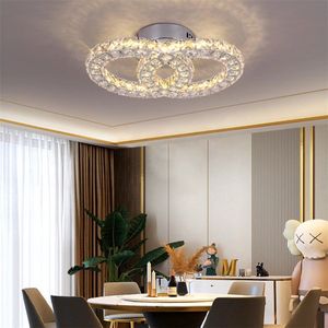 2 Ring Kristallen Kroonluchter - 40 cm - Crystal Led Lamp - Woonkamerlamp - Moderne lamp - LED Plafondlamp - Plafoniere