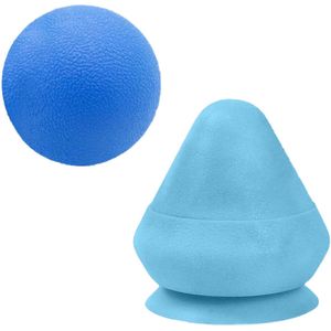 Two Piece Massage Ball Set with Suction Cup, Massage Ball for the Back, Self Massage Ball, for Muscle Pain and Tension of the Back, Neck, Arms, Shoulder(Blue)