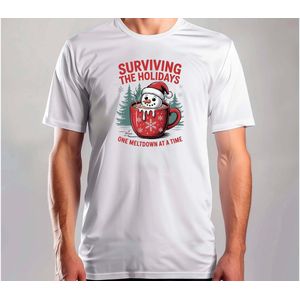 Surviving The Holidays One Meltdown - T Shirt - MerryChristmas - ChristmasVibes - Funny - Sarcasm - VrolijkKerstfeest - Kerstmis - Grappig - Sarcasme