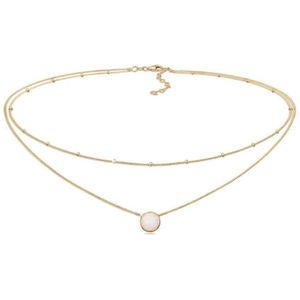 Elli Dames Halsketting Dames Choker Bal Laagje Trend met Synthetische Opaal in 925 Sterling Zilver