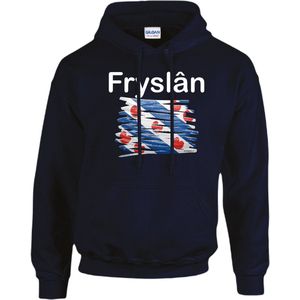 Hooded sweater Fryslân vintage vlag (hoodie unisex) Friesland maat XL