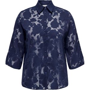Only Carmakoma Cardellavine blouse blauw Maat 44