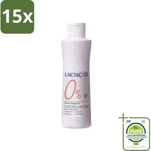 15 x Lactacyd – 0% – Milde Wasgel – 250 ml - Grootverpakking - Intieme Wasgel - Gevoelige Huid - PH-vriendelijk - Zeepvrij - Milde Wasgel