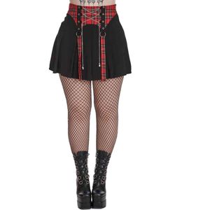 Banned - Isadora Korte rok - M - Rood/Zwart