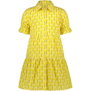 Meisjes jurk AOP met kraag en riem - Butter