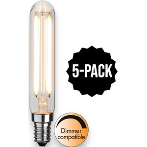 5-Pack | Staaflamp - E14 - 2W - Extra Warm Wit - 2700K - Dimbaar - Filament - Helder