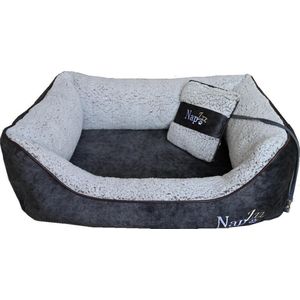 NapZZZ Hondenmand Divan met kussen Eco grijs S: 80x60xH25 cm