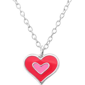 Princess Ketting Algazel - 925 Zilver E-Coating - Hart - ∅9mm - 38cm