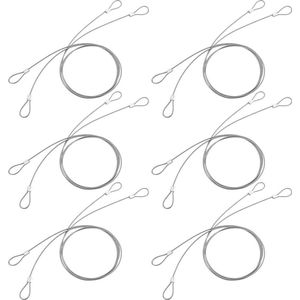 6Pcs 1m Roestvrij Staal Tethers - Veiligheid Roestvrij Gecoat - Beveiliging Lanyard Tether Bagage - Lock Veiligheid Kabel Draad - Touw Strap Voor Actie Camera - Serie Apparaten Verlies .