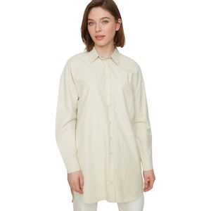 Trendyol Donkerbruin Geweven Overhemd Met Zak En Splitdetail Tctaw22Uk0080