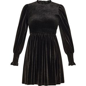 Usha - A-Lijn Jurk - Met Rimpel Kraag - Lange Mouwen - Fashion Look Collectie