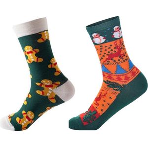 Kerstsokken Man Vrouw Kinderen - Kerstcadeau - 2 stuks - maat 36-44