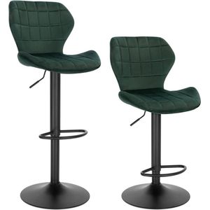 Fluwelen draaibare barkruk - Verstelbare tegenstoel - Draaibare zitting - Pluche comfort - Stevige constructie - Flexibele hoogte - 48 cm x 38 cm x 60-82 cm