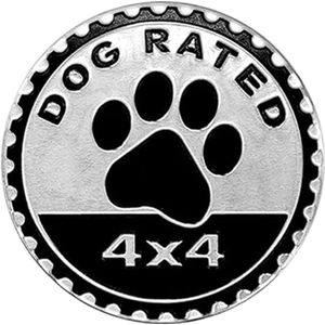 Geschikt voor Hondenbadge gewaardeerd auto-embleem, 4 x 4 3D metalen auto-embleem sticker ronde badge sticker, auto-exterieur badge voor Jeep Wrangler voertuig vrachtwagen SUV RV (hondenclassificatie)