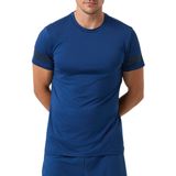 Björn Borg Sportshirt Heren Korte Mouw - Donkerblauw - Gerecycled Polyester - Maat L