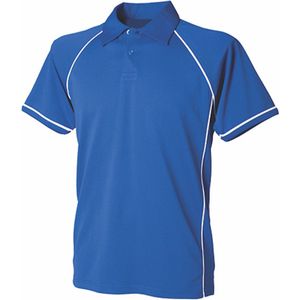 Herenpolo 'Piped Performance' met korte mouwen Royal/White - S