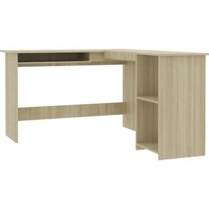 vidaXL Hoekbureau L-vormig 120x140x75cm Eiken Hoeken Bureau - Hoekbureau - Bureaus - Houten Bureau - Sonoma Eiken