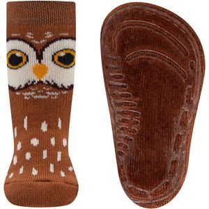 Ewers - Antislipsok - Lichtbruin en Beige - Uil - Siliconenzool