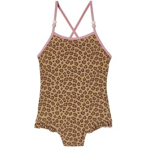 Badpak - Beige - Gestreept - 1-delig - Meisjesbadpak