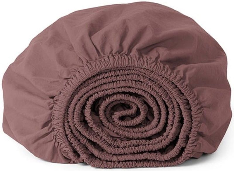 Yumeko - Hoeslaken - Deep Raspberry - Percal Katoen - 160x200x30