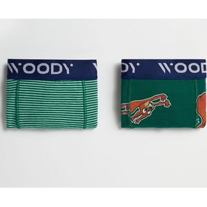 Woody boxers jongens - eekhoorn - groen - 222-1-CLD-Z/058 - maat 128