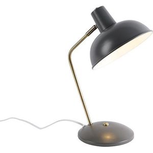 QAZQA milou - Moderne Bureaulamp - 1 lichts - H 380 mm - Grijs - Woonkamer | Slaapkamer | Keuken