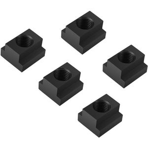 T-set 5 stuks zwarte oxide-afwerking M16 - T-schroefdraad voor T-fitmoeren geschikt voor T-groeven van machinetafels