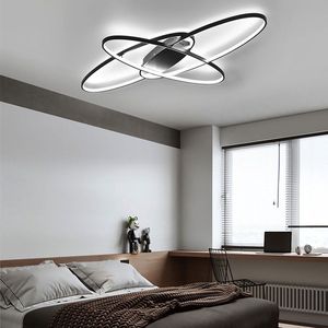 3 Ringen Plafondlamp - Kroonluchter - Dimbaar Met Afstandsbediening - Zwart - Moderne Led Verlichting