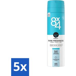 8 x 4 Deospray - No.19 Pure Freshness - Deodorant - Verfrissende Geur - 150 ml - Bulkverpakking - 5 stuks