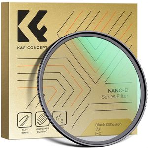 77mm Black Mist 1/8 Filter Waterproof Mist Cinematic Effect Camera Lens Filter with 24 Multi-Coatings for Video/Vlog/Portrait Photography (Nano-Dazzle)