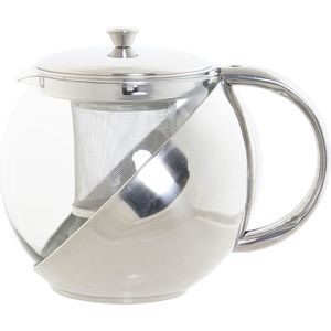 Theepot van glas en RVS 1100 ml met filter/infuser en handvat