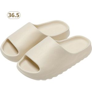 Livano Comfortabele Slippers - Badslippers - Teenslippers - Anti-Slip Slides - Flip Flops - Stevig Voetbed - Beige - Maat 36.5
