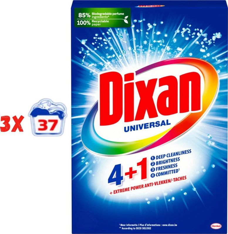 Dixan Waspoeder Universeel - 111 Wasbeurten 4+1 Extreme Power 6.2 kg