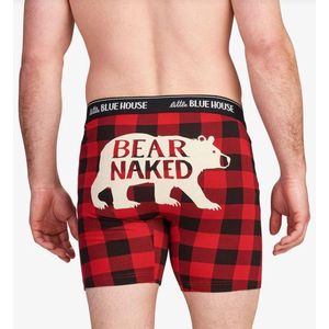 Little Blue House, Boxershort, cadeau voor man, Bear Naked maat M