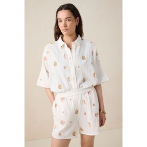 Sissy-Boy - Korte Broek - Wit - Mousseline met Embroidery