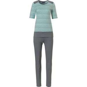 Pastunette dames pyjama K/M - Light Green - 50 - Grijs.