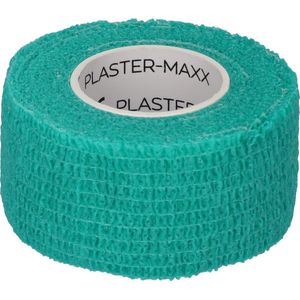Plastermaxx Pleisters op rol Waterproof - Hypoallergene en elastische pleister - Groen - werkt zonder lijm - Rekbaar - anti allergisch - latex vrij - absorbeert bloed - afscheurbaar - lengte 450cm x breedte 2,8cm - voor thuis of op reis
