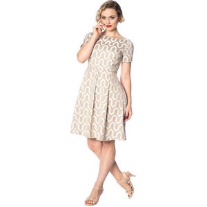 Dancing Days Korte jurk -S- ART DECO Creme