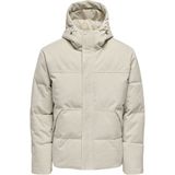 ONLY & SONS gewatteerde jas met textuur ecru