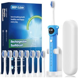 Gloovon Elektrische Tandenborstel - Blauwe Elfen - Voor Kinderen Vanaf 4 Jaar - Met Timer - Sonische Elektrische Kindertandenborstel - incl. Extra Opzetborstel