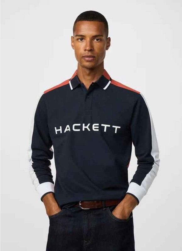 Hackett London - Multi - Poloshirt - Marineblauw - Lange Mouwen