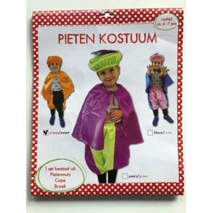 Pieten kostuum -Oranje-zwart - 4/7 jaar verkleed kleding Sinterklaas