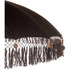 Bali parasol - zwart franjes - 250 cm