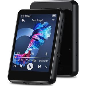 MP3-speler 32GB – 2.4'' Touchscreen – BlueTooth 5.0 – Ingebouwde HD Speaker – FM Radio – Spraakopname - EReader - Zwart