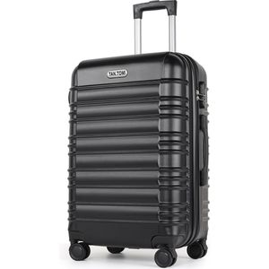 TAN.TOMI Kofferset - Handbagage 65L Ruimbagage - Cijferslot - Reiskoffer - Trolley Koffer met Wielen - Zwart