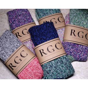 RGC Socks - katoenen sokken - eco katoen - grijs/rood gemeleerd - schoenmaat 39-42 - zomer en winter comfortabel